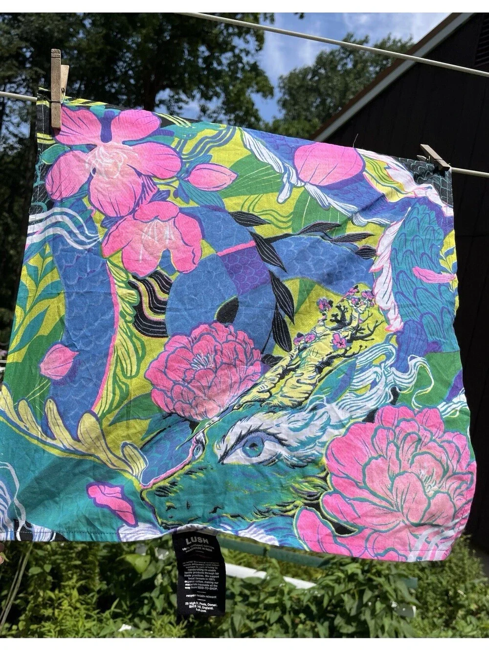 Lush Knot Wrap Ignite Your Inner Dragon Bright Fun Colors Square Scarf Gift Wrap